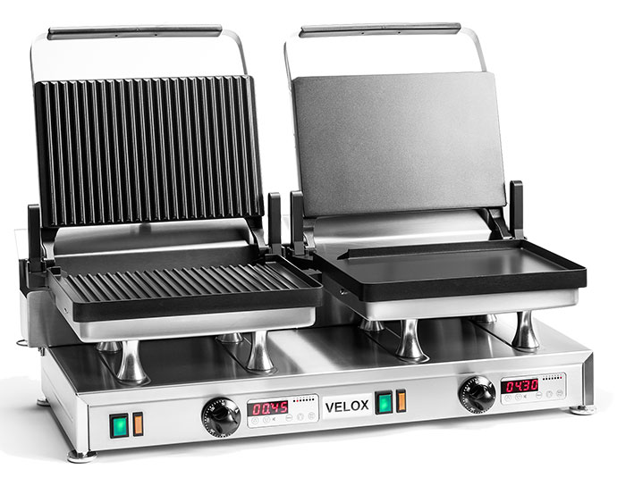 CG-2C - Grill doble combinat amb plaques llises y ondulades