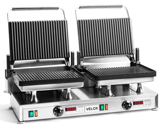 CG-2G - Grill Doble amb plaques de cocci&oacute; ondulades